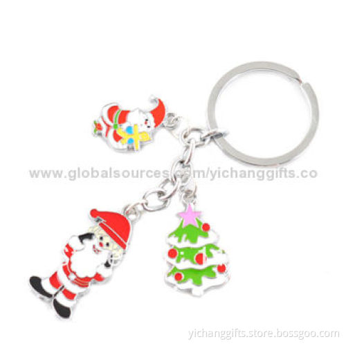 Christmas Soft Enamel Keychains, Made of Alloy, OEM/ODM are Welcomed